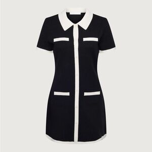 Sold Out Elegant Contrast Trim Knit Dress